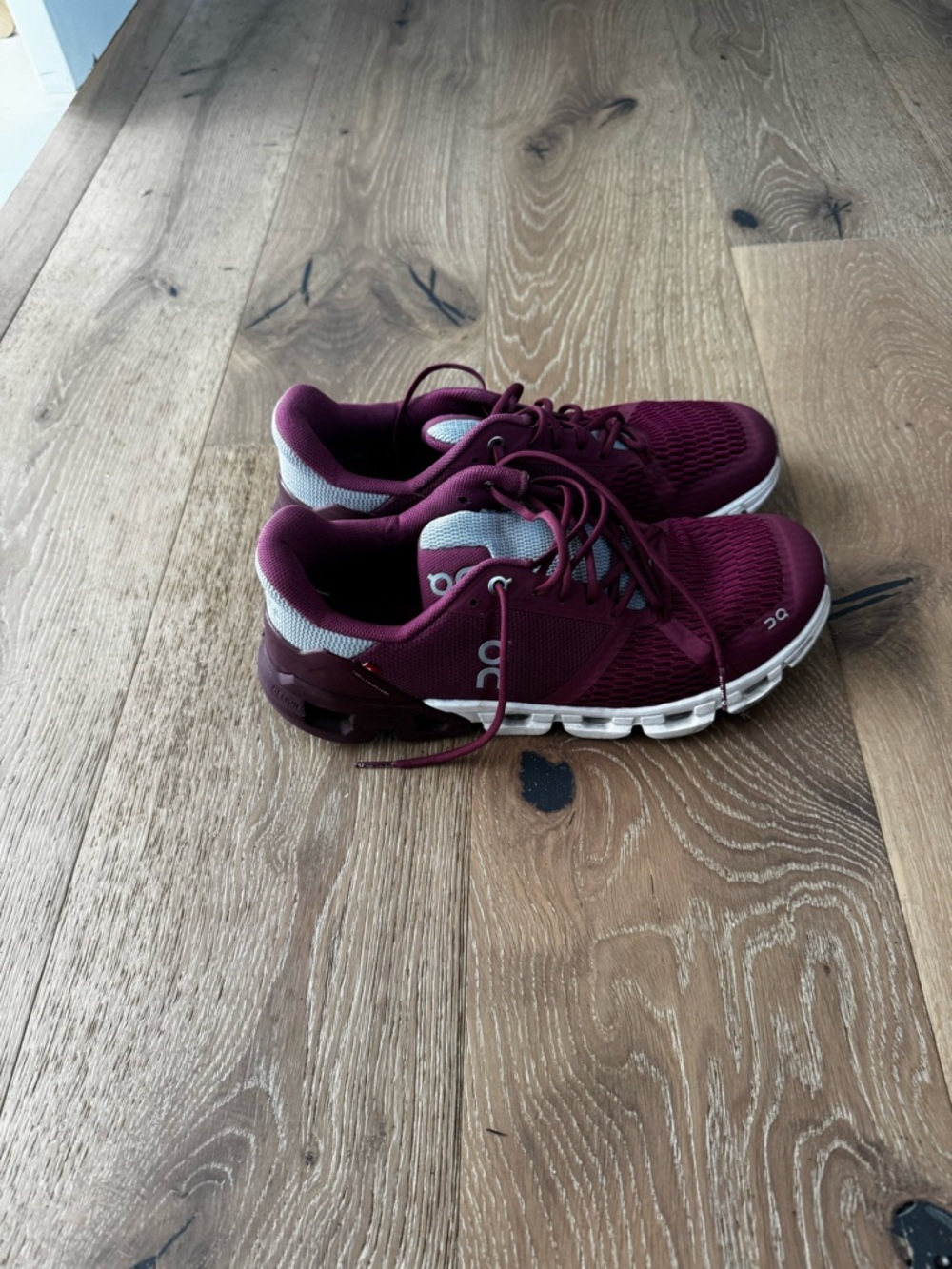 On Running Women's Running Shoe in Burgundy & Light Gray - Picture 2 of 2